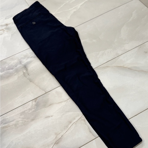 Boutique Super Skinny Stretch Luxury Italian Tailored Solid Navy Blue Chino Pant - Picture 5 of 9